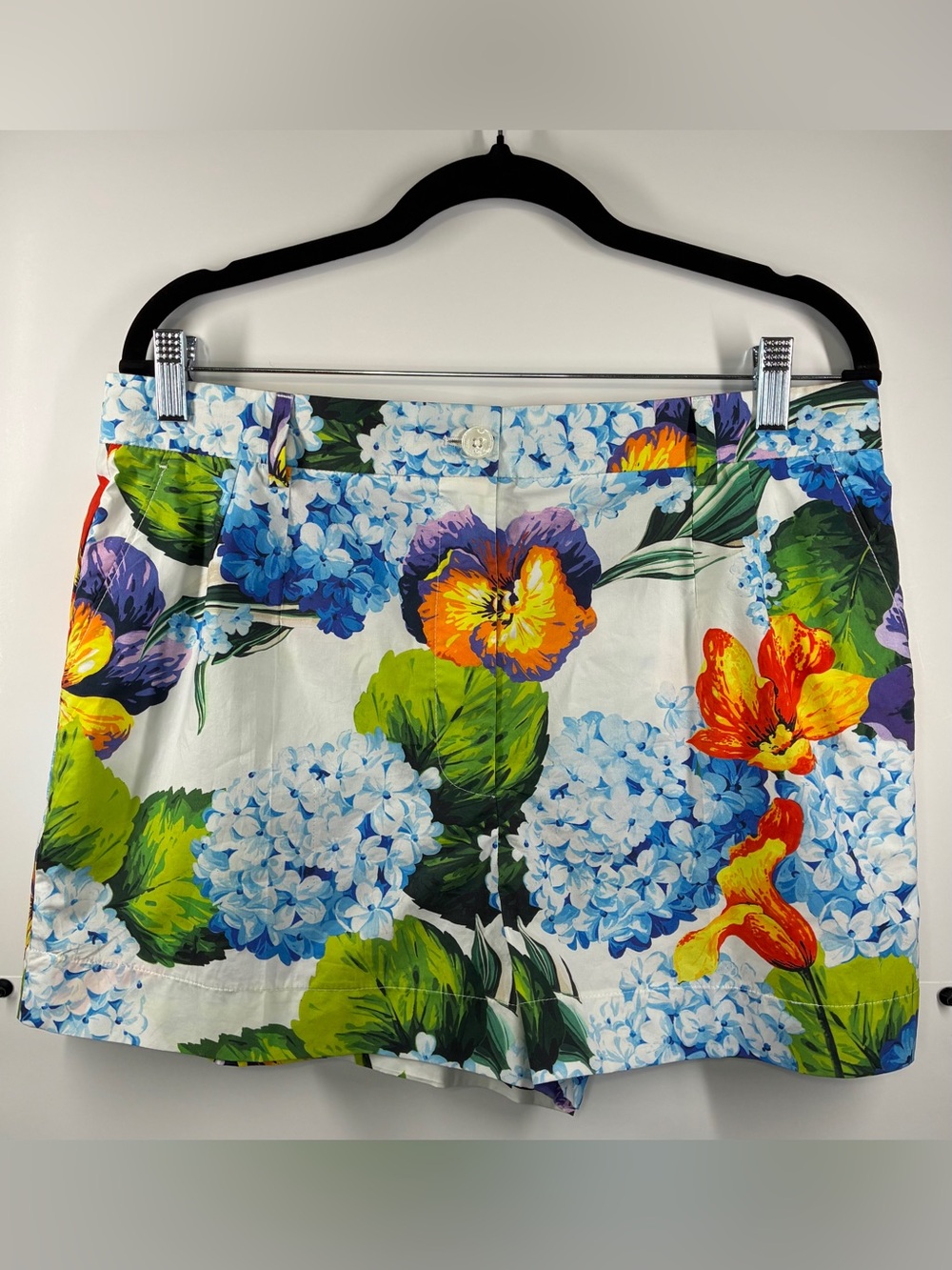 Dolce & Gabbana Floral Hydrangea Cotton Shorts Women's Size 48 Made in Italy